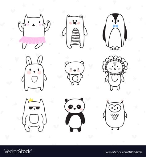 cute doodle animals